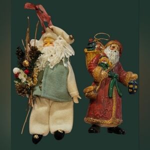 VINTAGE OLD WORLD  & HOUSE OF HATTEN SANTA CLAUS CHRISTMAS ORNAMENTS
